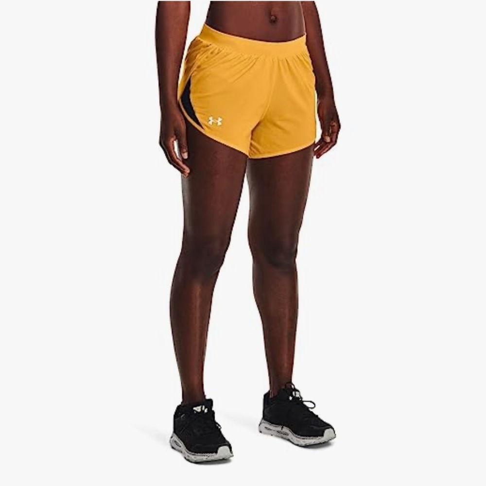 Under Armour Women's Yellow/Gold & Black Athletic Shorts NWOT